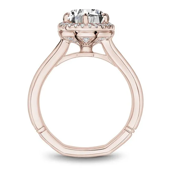 1/2CTW 14K RG Mined Diamond 6 Prong Halo, Accented Head, Euro Shank Engagement Ring Image 2 The Ring Austin Round Rock, TX