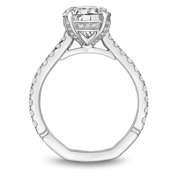 1/2CTW Mined Diamond Shank with Hidden Halo, cathedral, Euro Shank Engagement Ring Image 2 The Ring Austin Round Rock, TX