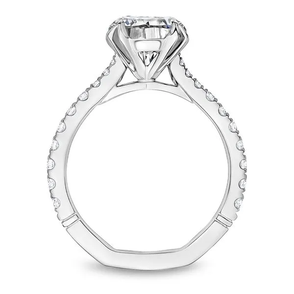 3/8CTW 14K WG Mined Diamond Cathedral Heart Shape Split Prongs, Euro Shank Engagement Ring Image 2 The Ring Austin Round Rock, TX