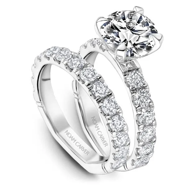 1 1/10CTW 14K WG Mined Diamond Four Prong Accented Basket Head,Euro Shank Engagement Ring Image 2 The Ring Austin Round Rock, TX