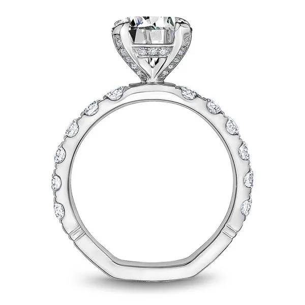 1 1/10CTW 14K WG Mined Diamond Four Prong Accented Basket Head,Euro Shank Engagement Ring Image 4 The Ring Austin Round Rock, TX