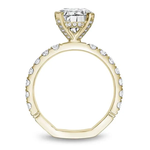 3/4CTW 14K YG Mined Diamond Four Prong Accented Basket Head Euro Shank Engagement Ring Image 4 The Ring Austin Round Rock, TX