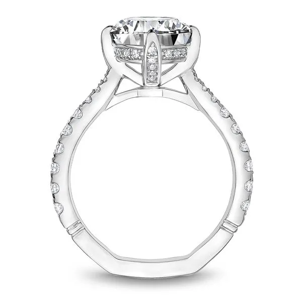 3/8CTW 14K WG Mined Diamond Accented Head Kite Set Prongs With Ascending Diamonds On Euro Shank Engagement Ring Image 4 The Ring Austin Round Rock, TX