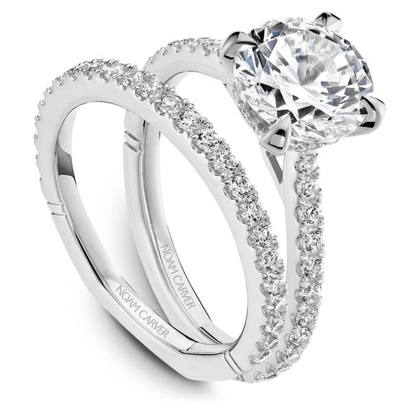 3/8CTW 14K WG Mined Diamond With Hidden Halo Cathedral Euro Shank Engagement Ring Image 2 The Ring Austin Round Rock, TX