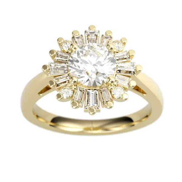3/8CTW 14K YG Mined Diamond Ballerina Halo Engagement Ring Image 2 The Ring Austin Round Rock, TX