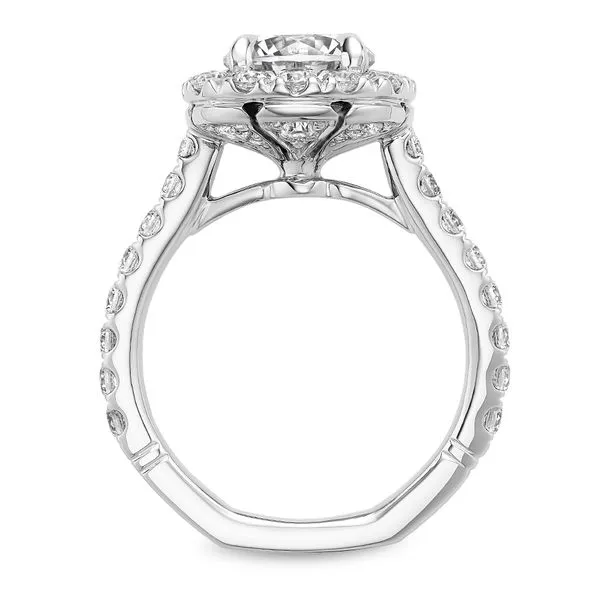 1 1/4CTW 14K WG Mined Diamond Halo, Accented Gallery, Accented Euro Shank Engagement Ring Image 4 The Ring Austin Round Rock, TX
