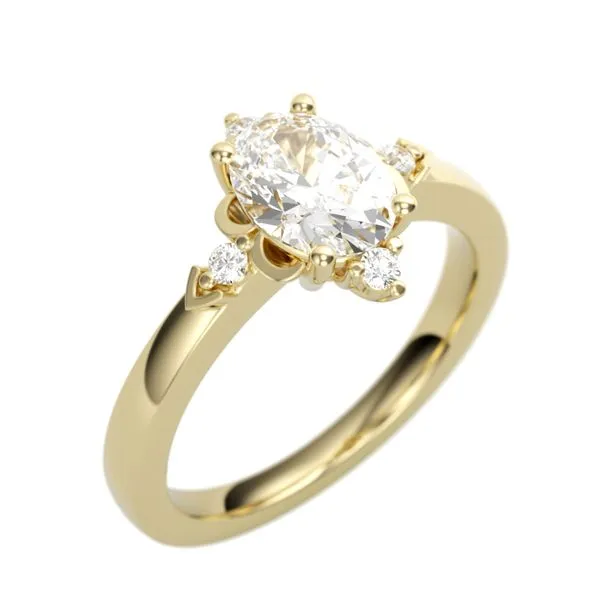 1/20CTW 14K YG Mined Diamond Round Four Stone Accented Engagement Ring The Ring Austin Round Rock, TX