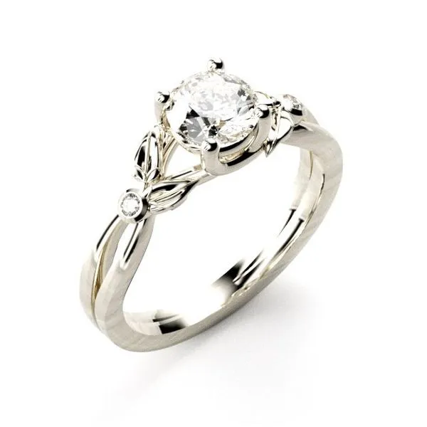 1/20CTW 14KT RG Mined Diamond Floral art nouveau Engagement Ring Image 2 The Ring Austin Round Rock, TX