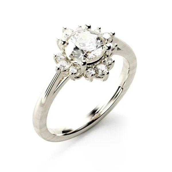 1/5CTW 14KT RG Mined Diamond Floral Burst Engagement Ring Image 2 The Ring Austin Round Rock, TX