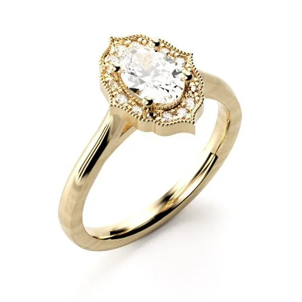 1/20CTW 14K RG Mined Diamond Antique Halo Engagement Ring Image 3 The Ring Austin Round Rock, TX