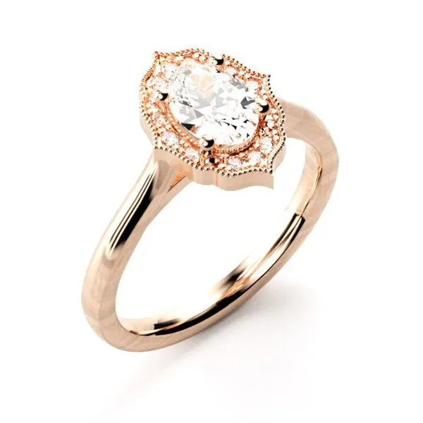 1/20CTW 14K RG Mined Diamond Antique Halo Engagement Ring The Ring Austin Round Rock, TX