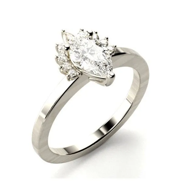 1/10CTW 14KT RG Mined Diamond Tiara Style Engagement Ring Image 2 The Ring Austin Round Rock, TX