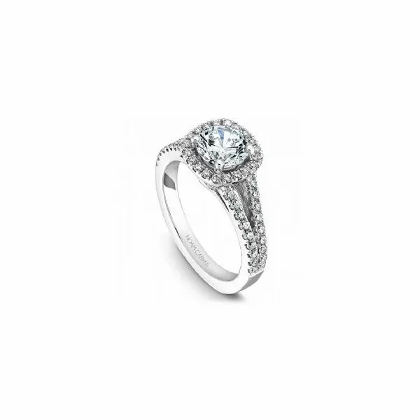 3/8CTW 14K WG Mined Diamond Halo With Split Shank Engagement Ring The Ring Austin Round Rock, TX