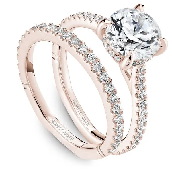 1/3CTW 14K RG Mined Diamond Accented Hidden Halo and Euro Shank Engagement Ring Image 2 The Ring Austin Round Rock, TX