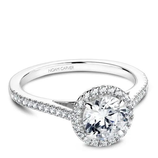 1/4 CTW 14K WG Mined Diamond Round Halo Engagement Ring Image 3 The Ring Austin Round Rock, TX