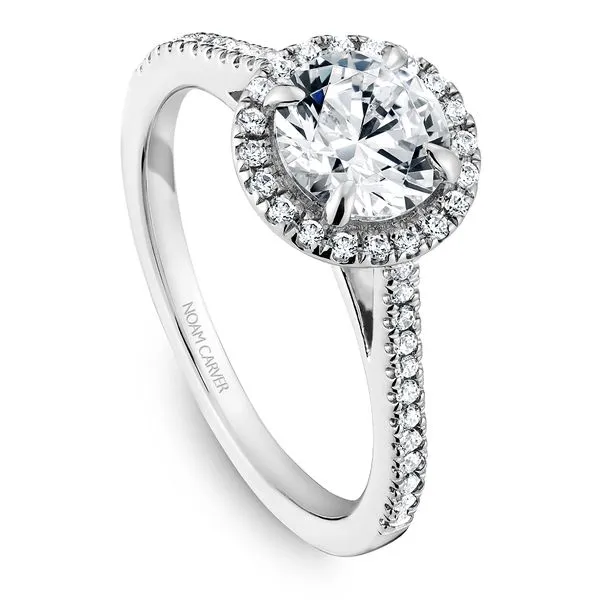 1/4 CTW 14K WG Mined Diamond Round Halo Engagement Ring The Ring Austin Round Rock, TX