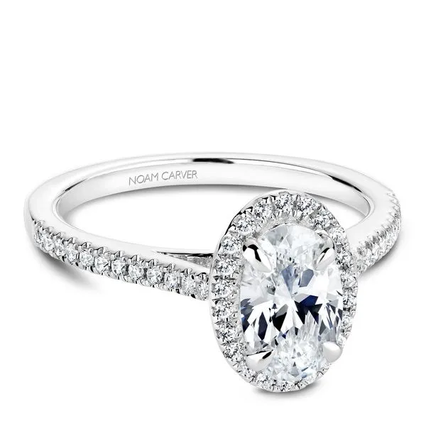 1/4 CTW 14K WG Mined Diamond Oval Halo Engagement Ring Image 3 The Ring Austin Round Rock, TX