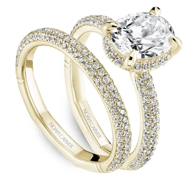 1/2CTW 14KT YG Mined Diamond Hidden Halo Pave Euro Shank Engagement Ring Image 2 The Ring Austin Round Rock, TX