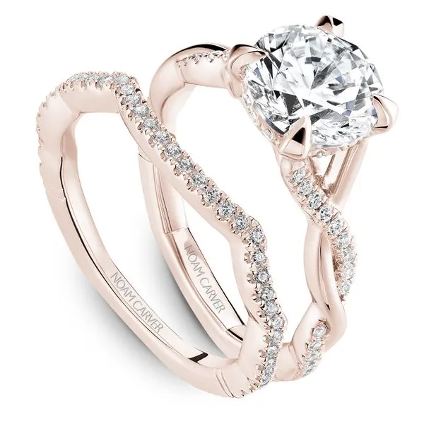 1/5CTW 14K RG Round Hidden Halo Accented Twist Euro Shank Engagement Ring Image 2 The Ring Austin Round Rock, TX