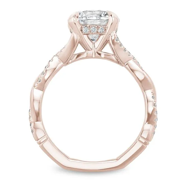 1/5CTW 14K RG Round Hidden Halo Accented Twist Euro Shank Engagement Ring Image 4 The Ring Austin Round Rock, TX