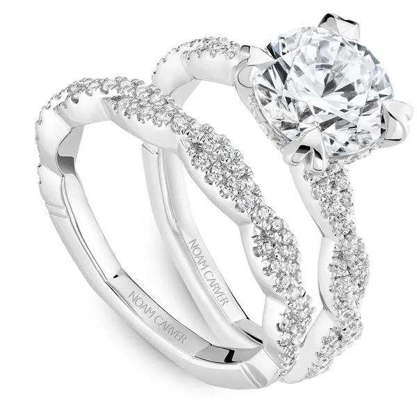 1/3CTW 14K WG Round Hidden Halo Accented Twist Euro Shank Engagement Ring Image 2 The Ring Austin Round Rock, TX
