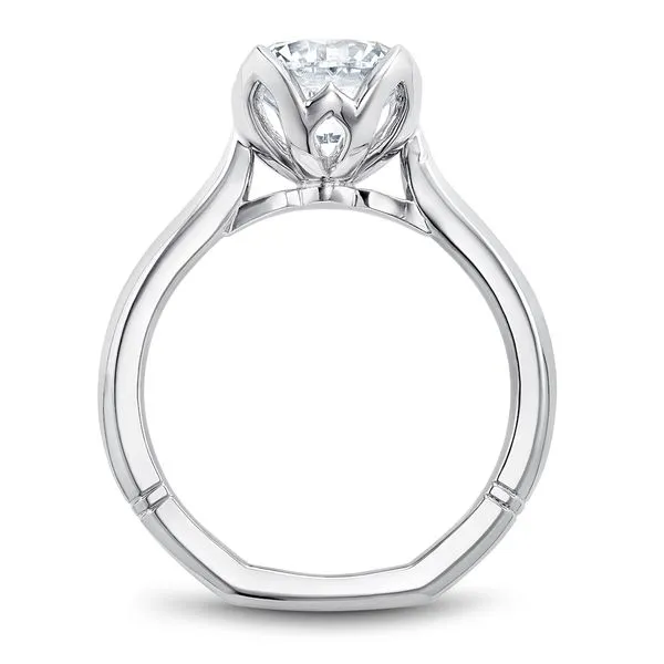 14K WG Flower Head Euro Shank Solitaire Engagement Ring Image 4 The Ring Austin Round Rock, TX