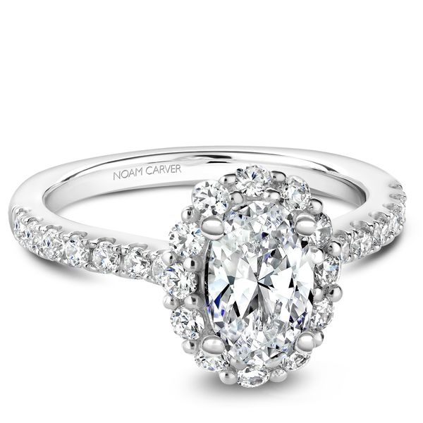 3/4 CTW 14K WG Halo with Mined Diamonds Engagement Ring Image 2 The Ring Austin Round Rock, TX
