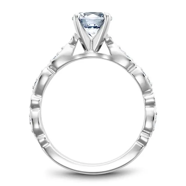 1/8CTW 14K WG Mined Diamond Mil grain Detail Engagement Ring Image 3 The Ring Austin Round Rock, TX