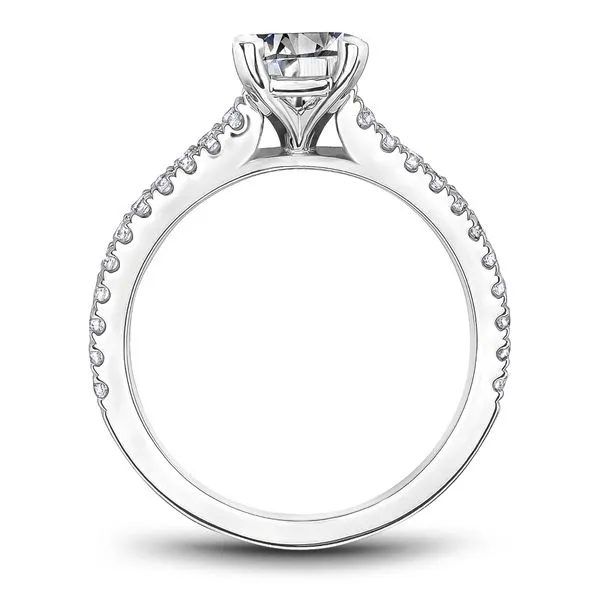 1/4 CTW  14K WG 4 Prong Cathedral Mined Diamond Engagement Ring Image 2 The Ring Austin Round Rock, TX