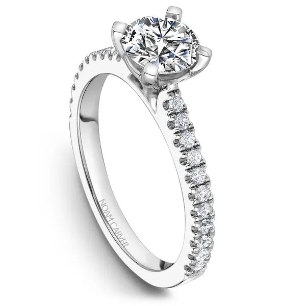 1/4 CTW  14K WG 4 Prong Cathedral Mined Diamond Engagement Ring The Ring Austin Round Rock, TX