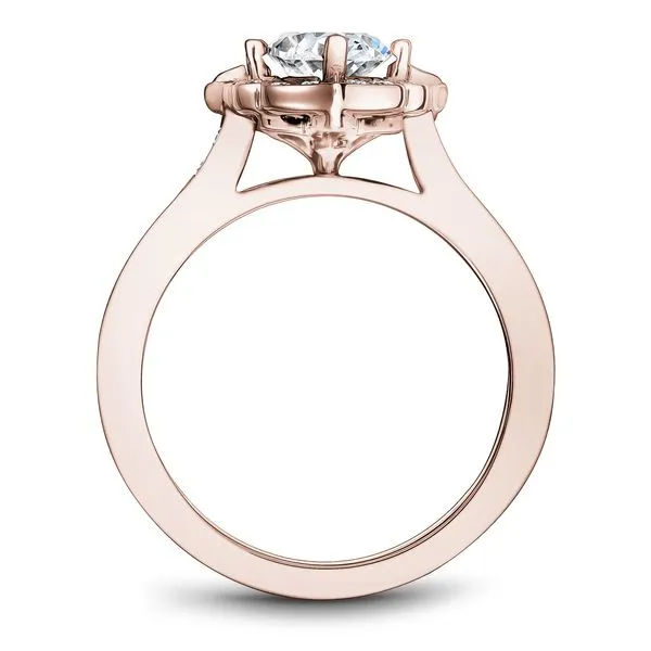 3/8CTW 14K RG Mined Diamond Flower Halo Engagement Ring Image 3 The Ring Austin Round Rock, TX
