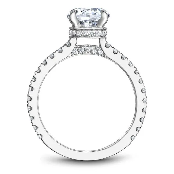 1/2CTW 14K WG Mined Diamond Accented Hidden Halo and Bridge Engagement Ring Image 3 The Ring Austin Round Rock, TX