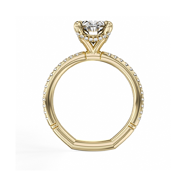 1/4CTW 14K YG Mined Diamond Hidden Halo Euro Shank Engagement Ring GH,SI Image 2 The Ring Austin Round Rock, TX