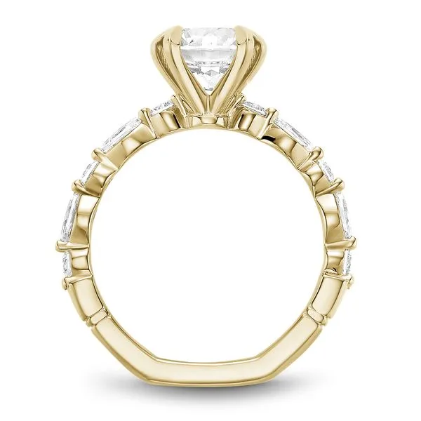 1/2CTW 14K YG Mined Diamond Alternating Marquise, Round With Euro Shank Engagement Ring Image 3 The Ring Austin Round Rock, TX