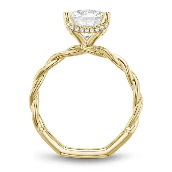 1/20CTW 14K YG Mined Diamond Hidden Halo With Polished Twisted Shank Engagement Ring Image 3 The Ring Austin Round Rock, TX