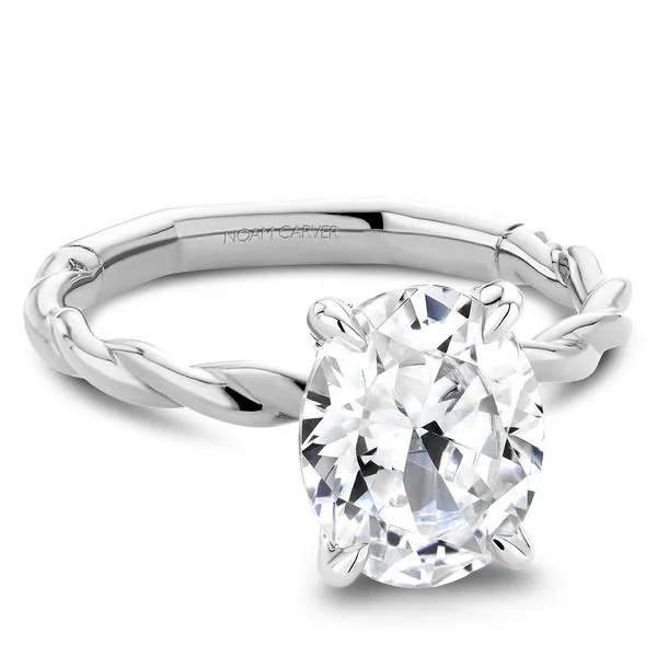 1/20CTW 14K WG Mined Diamond Hidden Halo With Polished Twisted Shank Engagement Ring Image 2 The Ring Austin Round Rock, TX