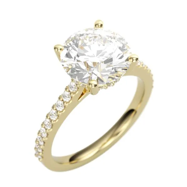 1/3CTW 14K YG Mined Diamond Hidden Halo Engagement Ring The Ring Austin Round Rock, TX