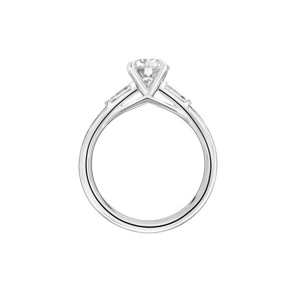 14K White Gold Baguette Side Stone Engagement Ring Image 3 The Ring Austin Round Rock, TX
