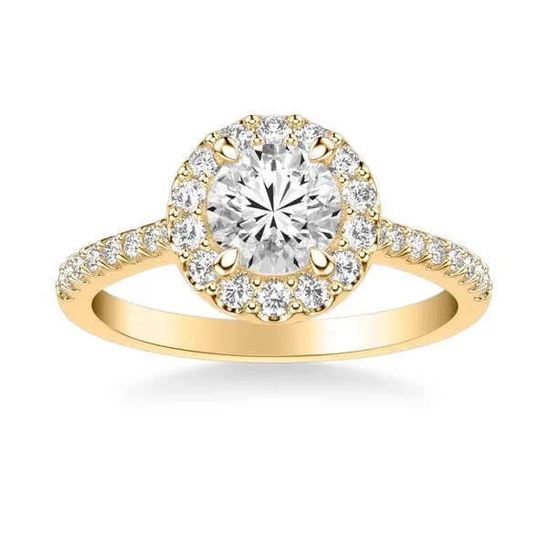 3/8CTW 14K YG Mined Diamond Halo Engagement Ring Image 2 The Ring Austin Round Rock, TX