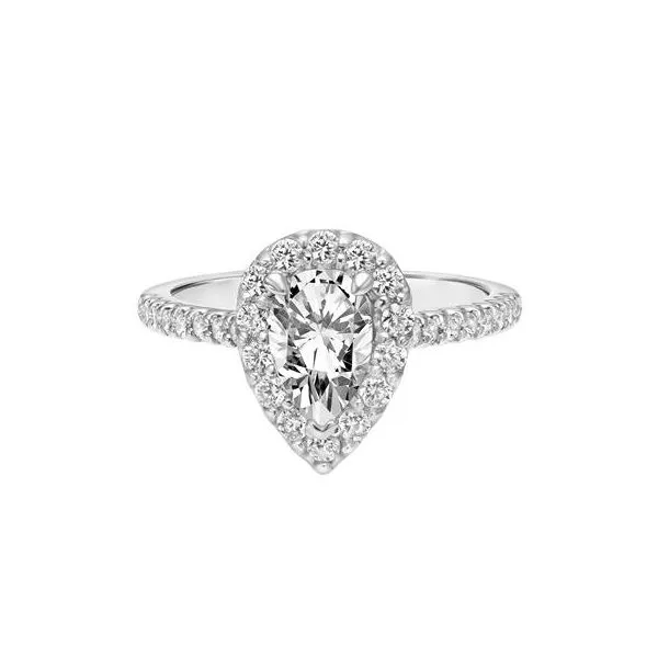 1/2CTW 14K WG Mined Diamond Halo Engagement Ring Image 2 The Ring Austin Round Rock, TX