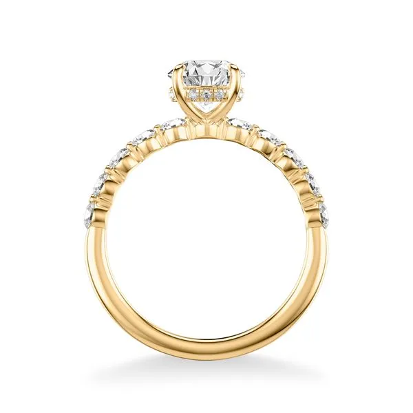 1/2CTW 14K YG Mined Diamond RD Shared Prong Hidden Halo Engagement Ring Image 2 The Ring Austin Round Rock, TX