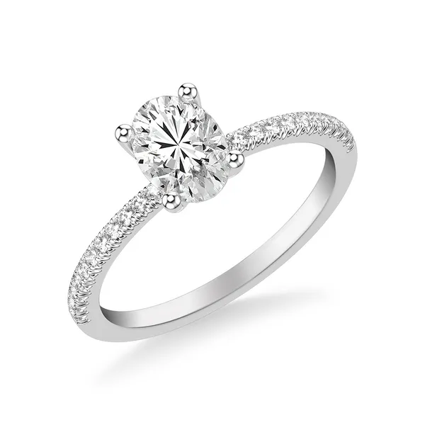1/8CTW 14K WG Mined Diamond Round 4 Prong Basket Engagement Ring Image 2 The Ring Austin Round Rock, TX