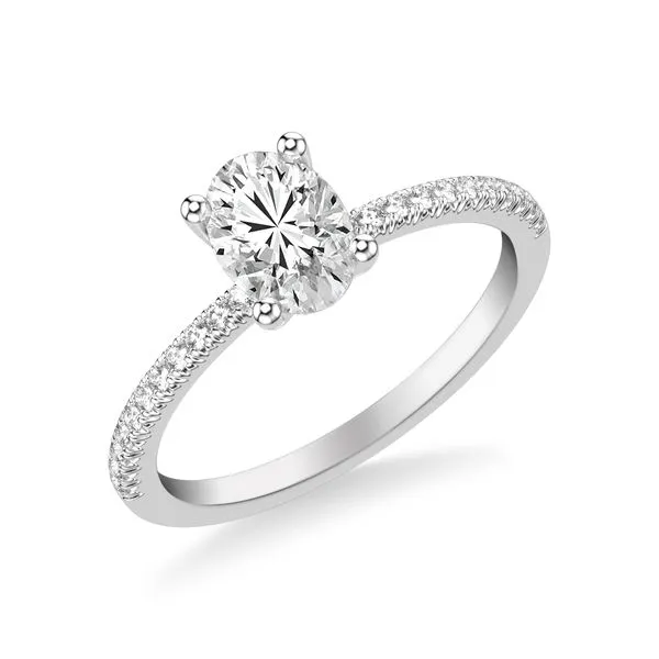 1/8CTW 14K WG Mined Diamond Round 4 Prong Basket Engagement Ring The Ring Austin Round Rock, TX