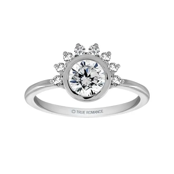 1/6CTW 14k WG Mined Diamond Half Halo Polished Shank Engagement Ring The Ring Austin Round Rock, TX