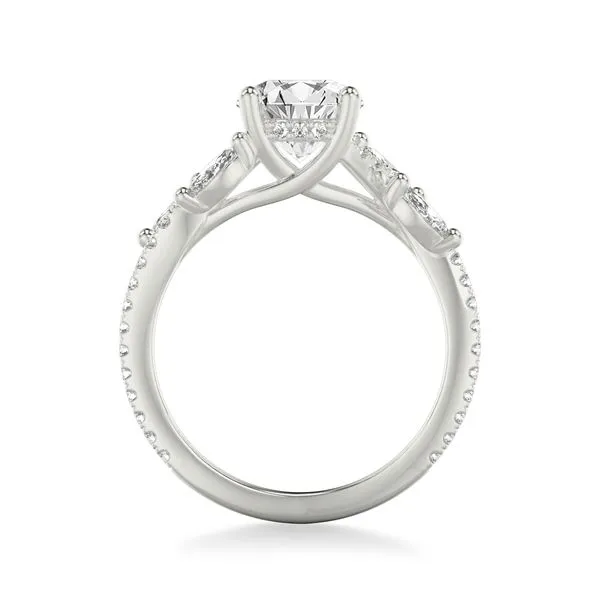 1/2CTW 14K WG Diamond Floral with Floating Prong Set Marquise Petals Engagement Ring Image 2 The Ring Austin Round Rock, TX