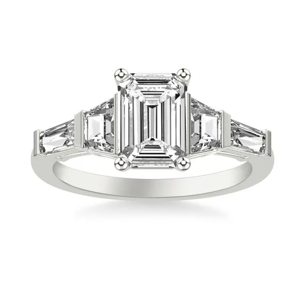3/4CTW 14K WG LG Diamond Mixed Fancy Trapezoid and Tapered Baguette Engagement Ring Image 2 The Ring Austin Round Rock, TX