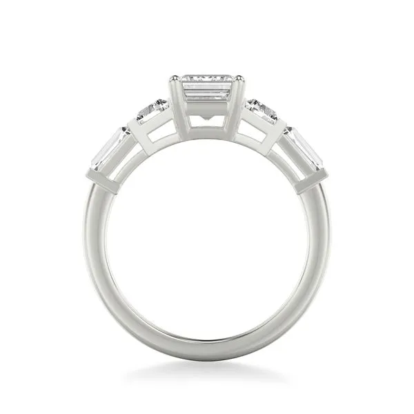 3/4CTW 14K WG LG Diamond Mixed Fancy Trapezoid and Tapered Baguette Engagement Ring Image 3 The Ring Austin Round Rock, TX