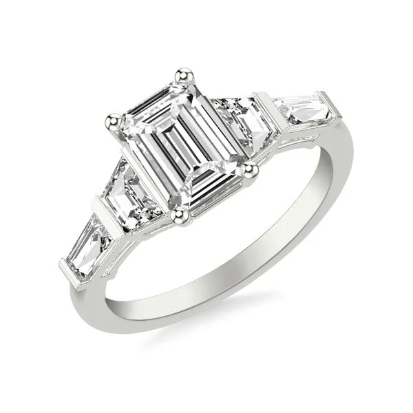 3/4CTW 14K WG LG Diamond Mixed Fancy Trapezoid and Tapered Baguette Engagement Ring The Ring Austin Round Rock, TX