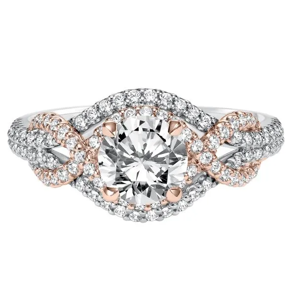1/2CTW 14K WG/RG Diamond Twist Criss Cross Engagement Ring Image 5 The Ring Austin Round Rock, TX