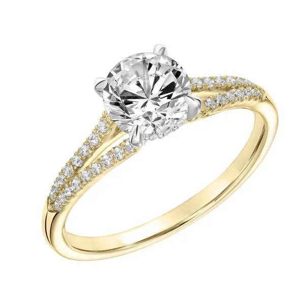 1/5CTW 14K YG Diamond Split shank Engagement Ring The Ring Austin Round Rock, TX